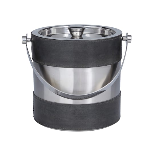 Grey Modern Ice Bucket, 8" x 7" x 12"
